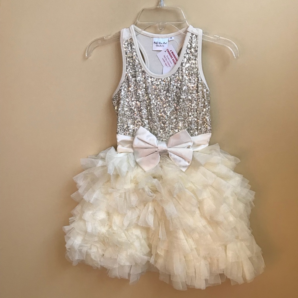 NWT OOH LA LA COUTURE DRESS WITH BOW & GLITTER 🎀✨